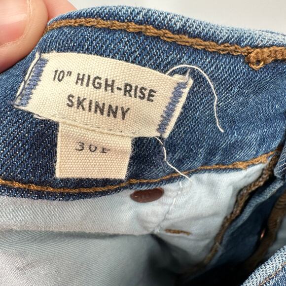 MADEWELL AG149 Petite 10" High Rise Skinny Button Fly Denim Jean // 30P - Picture 8 of 9